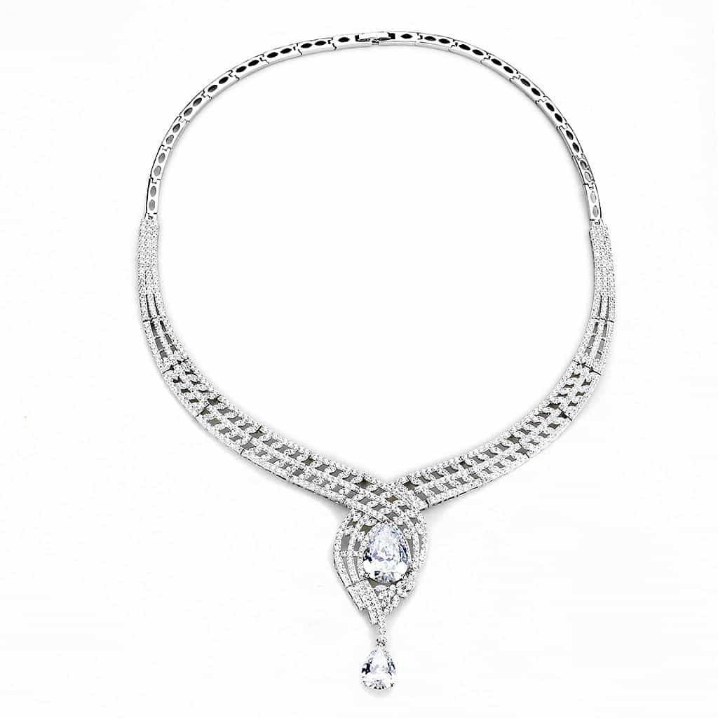 Brass CZ Twisted Infinity Pear Drop Set | The Stainless Jewelry view 8