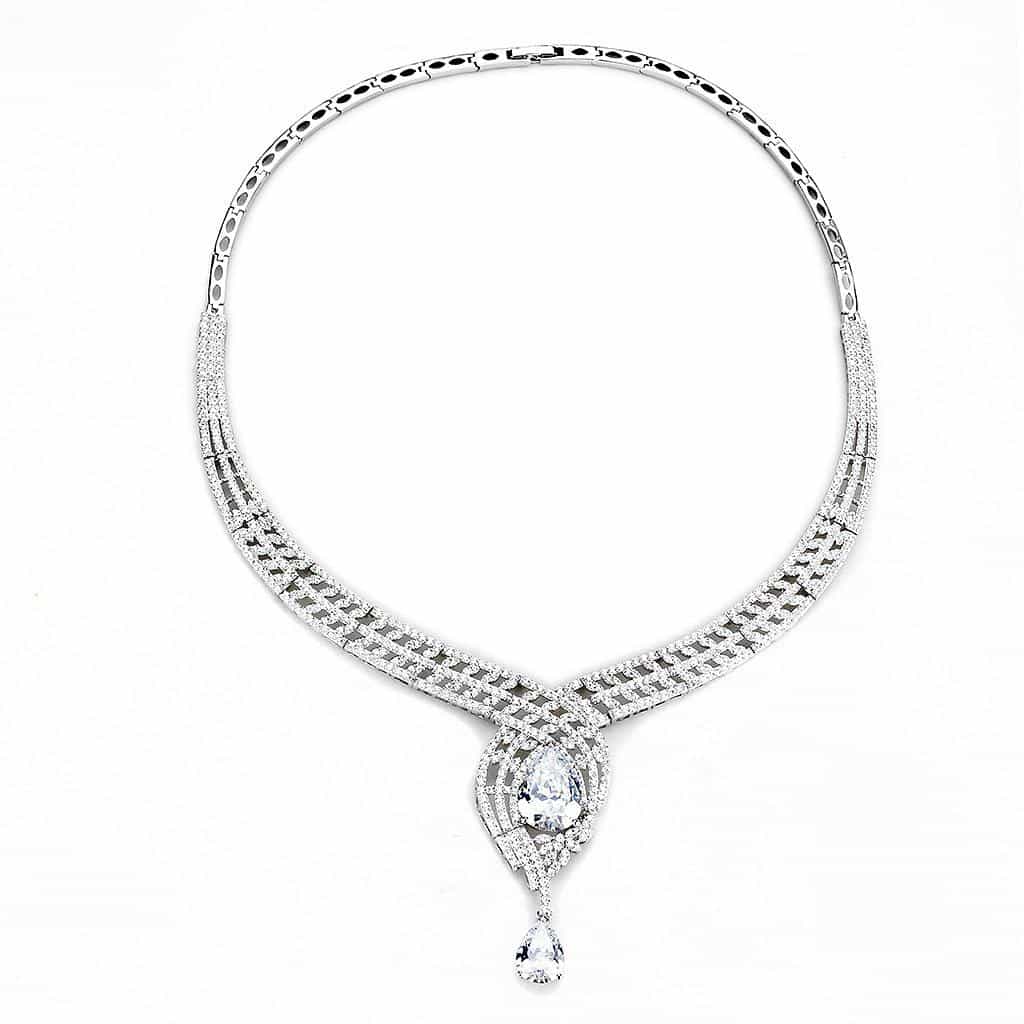 Brass CZ Twisted Infinity Pear Drop Set | The Stainless Jewelry view 2