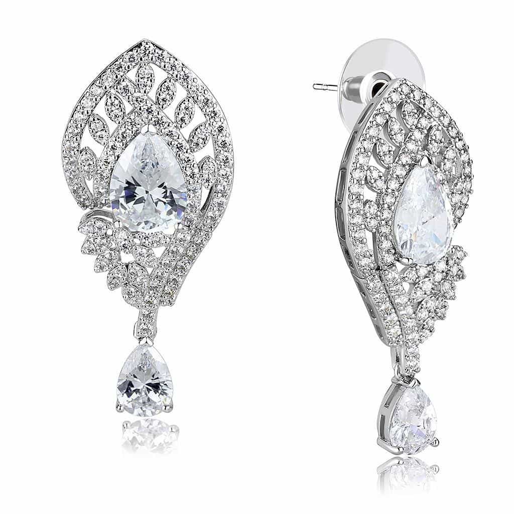 Brass CZ Twisted Infinity Pear Drop Set | The Stainless Jewelry view 4