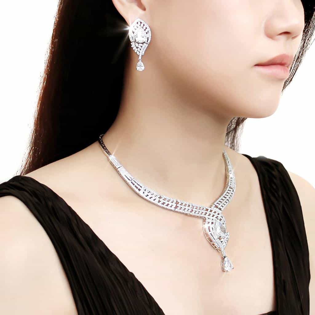 Brass CZ Twisted Infinity Pear Drop Set | The Stainless Jewelry view 12