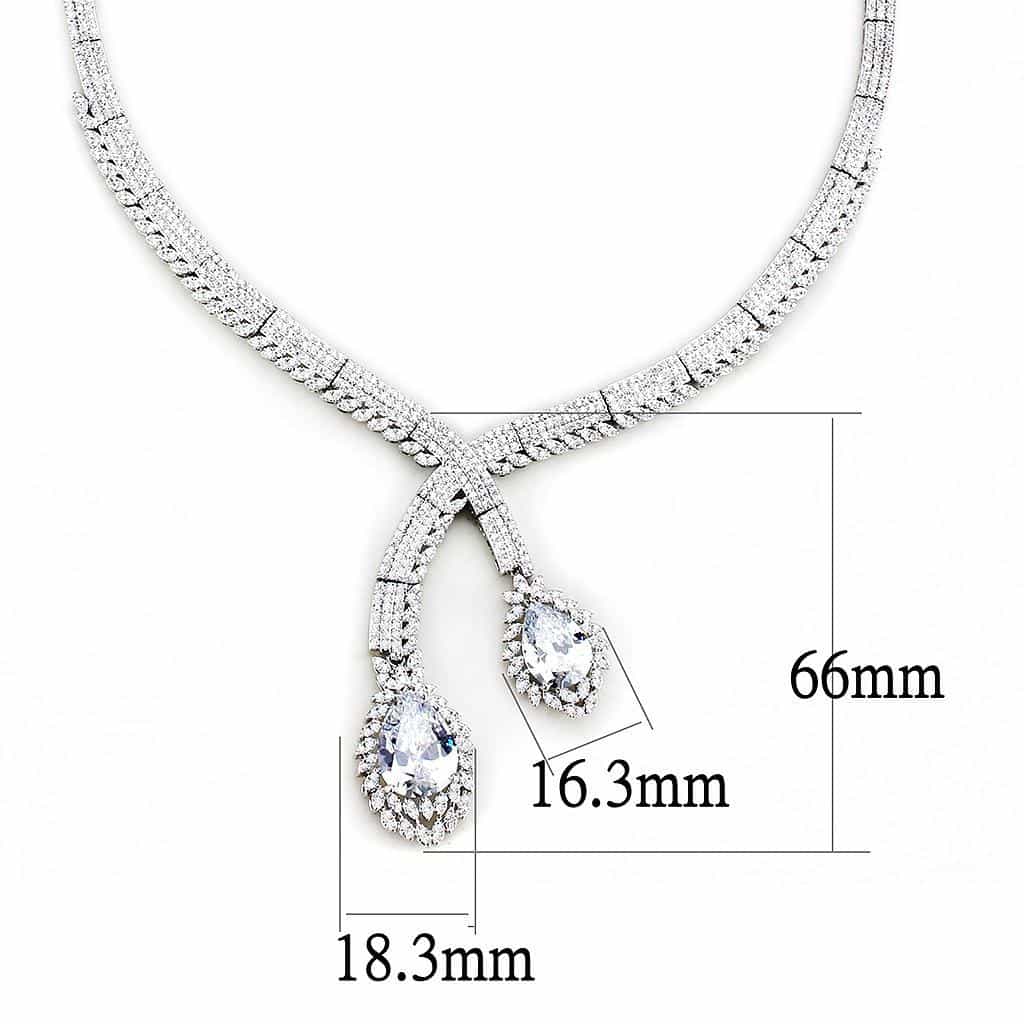 Brass CZ Pear Drop Pavé Y-Chain Set Ring | The Stainless Jewelry view 3