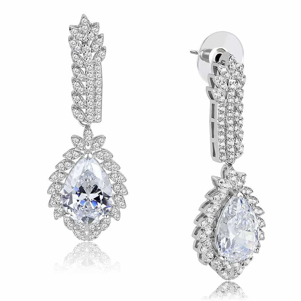 Brass CZ Pear Drop Pavé Y-Chain Set Ring | The Stainless Jewelry view 10