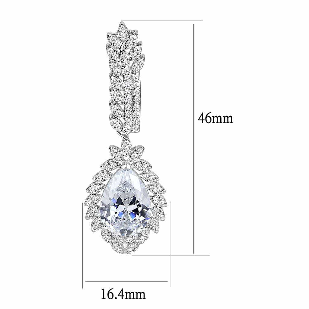 Brass CZ Pear Drop Pavé Y-Chain Set Ring | The Stainless Jewelry view 5