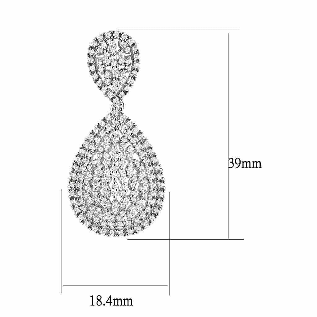 Brass CZ Pavé Teardrop Double Drop Set | The Stainless Jewelry view 5