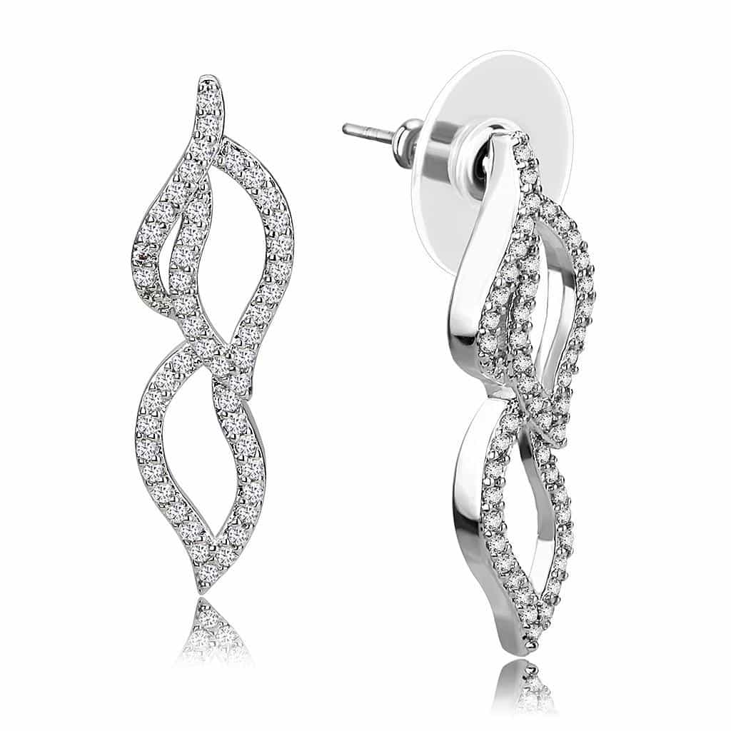 Brass CZ Leaf Chevron Woven Set | The Stainless Jewelry view 4