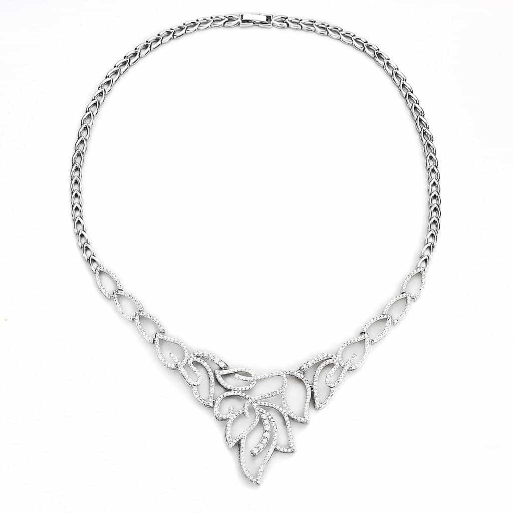 Brass CZ Open Leaf Vine Set | The Stainless Jewelry view 2