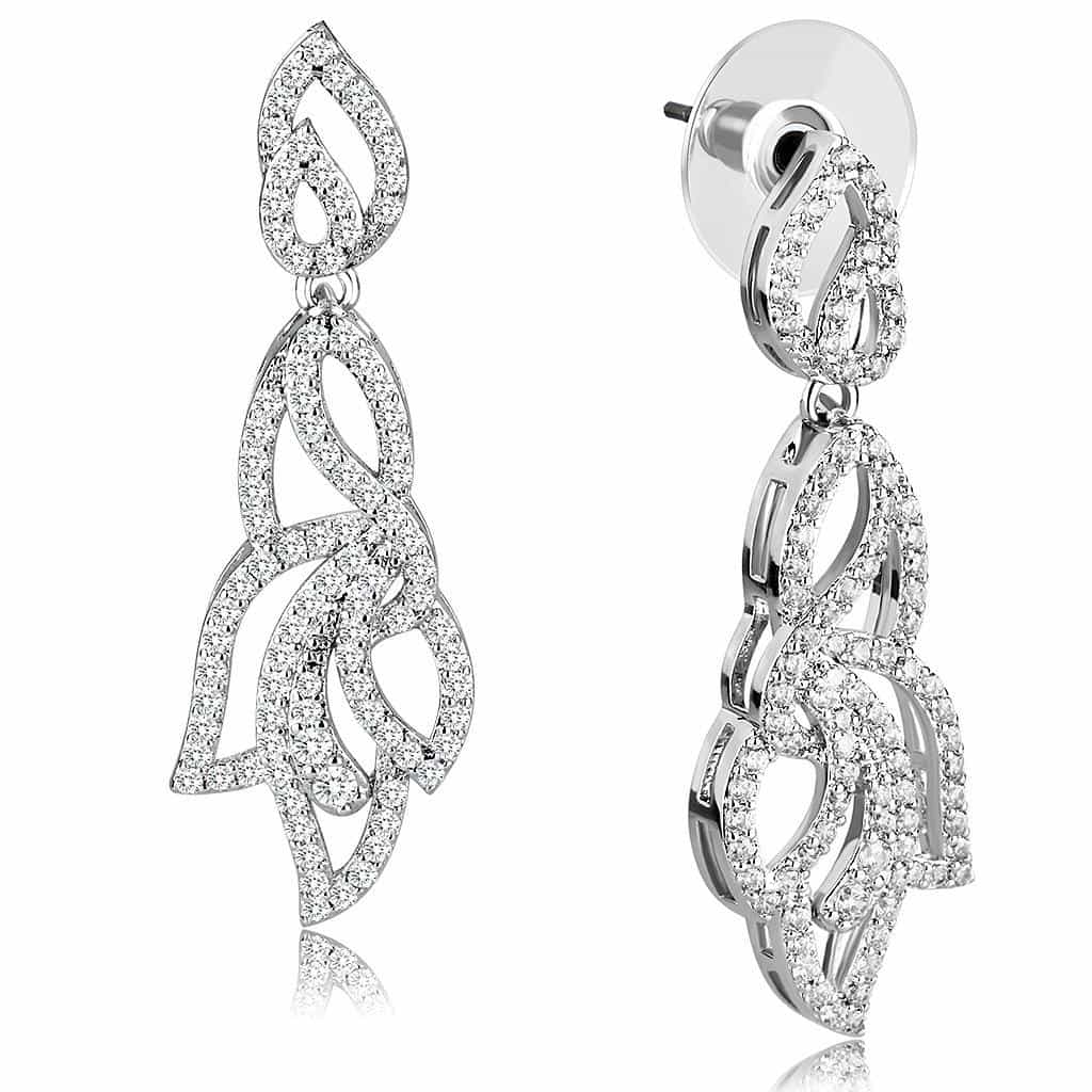 Brass CZ Open Leaf Vine Set | The Stainless Jewelry view 4