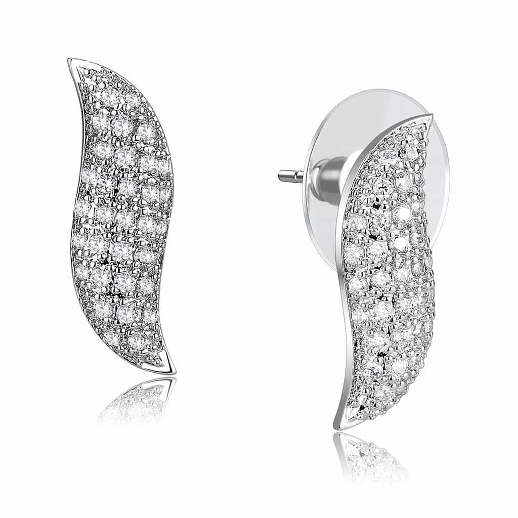 Brass CZ Marquise Leaf Twist Set | The Stainless Jewelry view 4