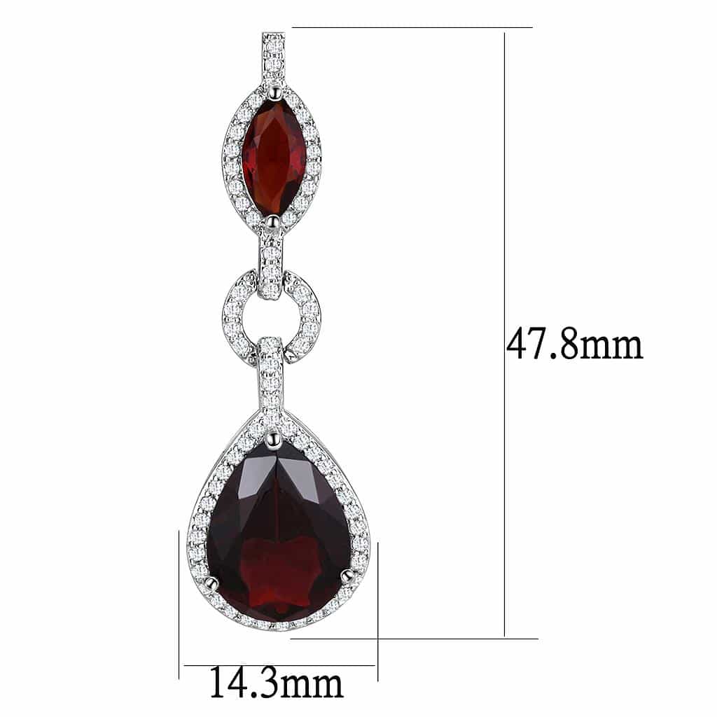 Brass Garnet CZ Pear Drop Y-Necklace Set Necklace view 11