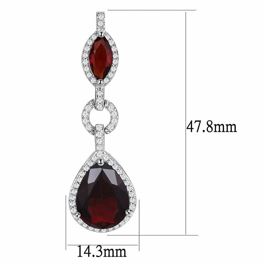 Brass Garnet CZ Pear Drop Y-Necklace Set Necklace view 5