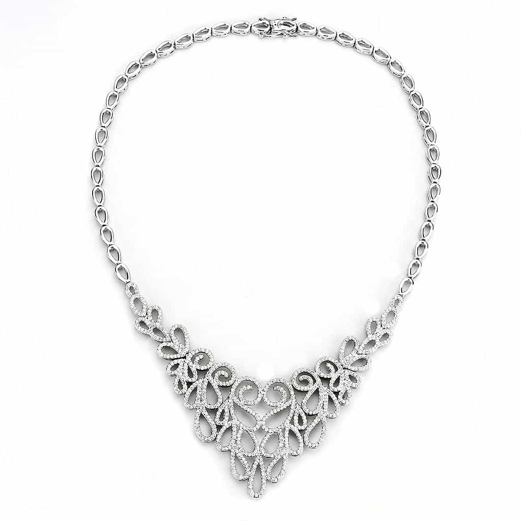 Brass CZ Open Scroll Filigree Bib Set | The Stainless Jewelry view 8