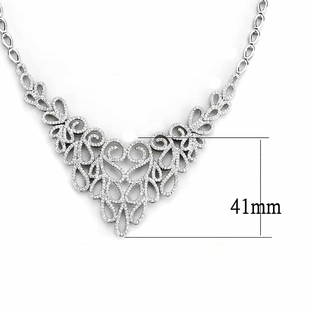 Brass CZ Open Scroll Filigree Bib Set | The Stainless Jewelry view 9