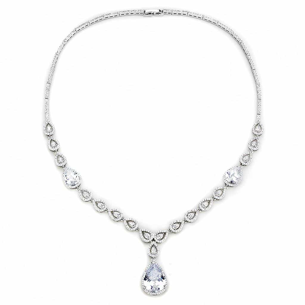 Brass CZ Marquise Leaf Pear Drop Set | The Stainless Jewelry view 8