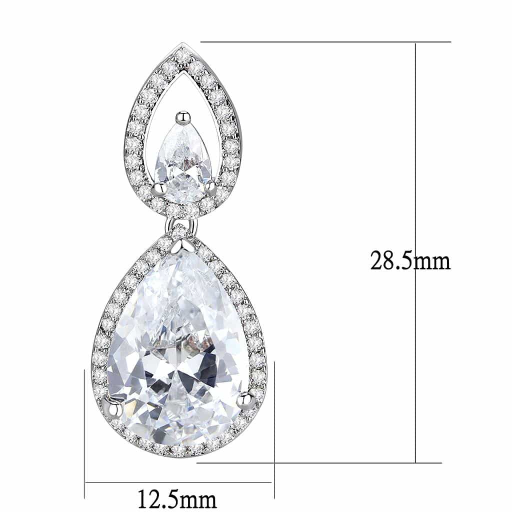 Brass CZ Marquise Leaf Pear Drop Set | The Stainless Jewelry view 11