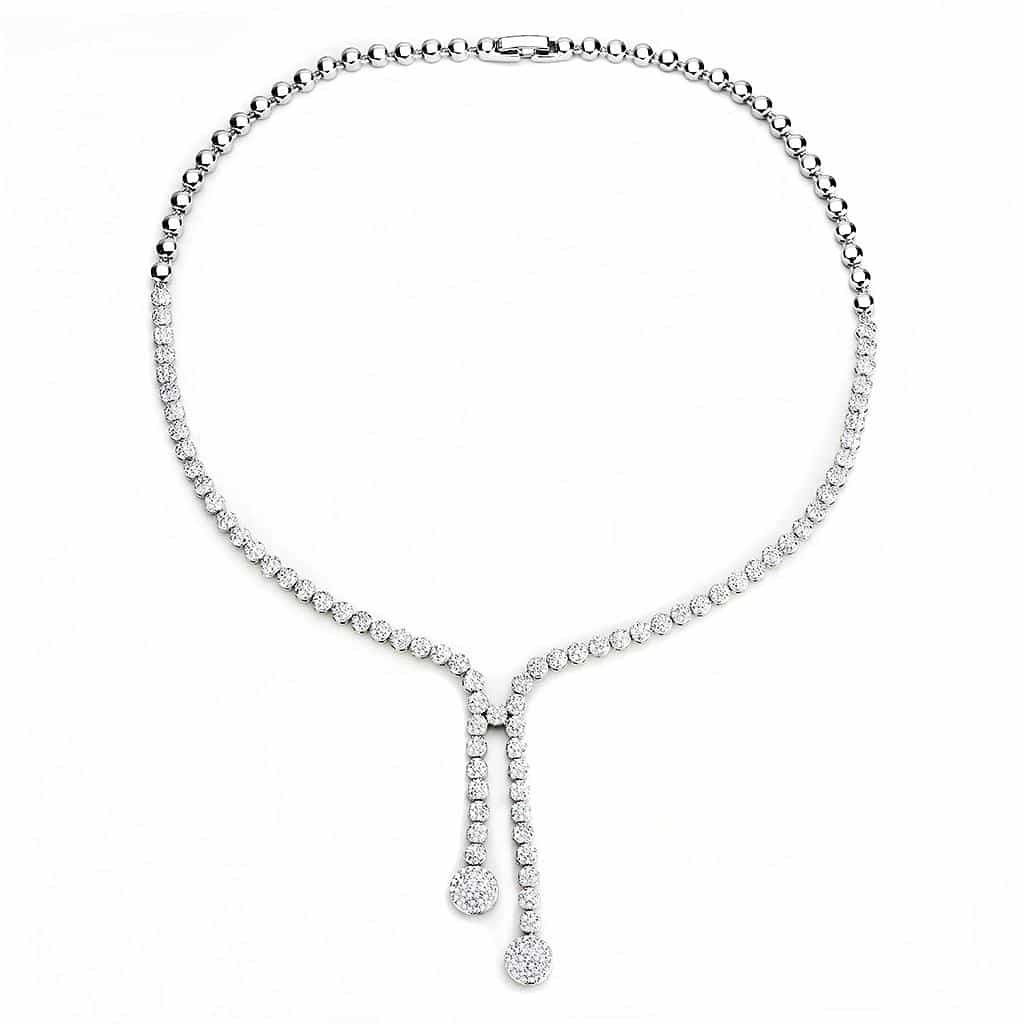 Brass CZ Round Y-Lariat Drop Set | The Stainless Jewelry view 8