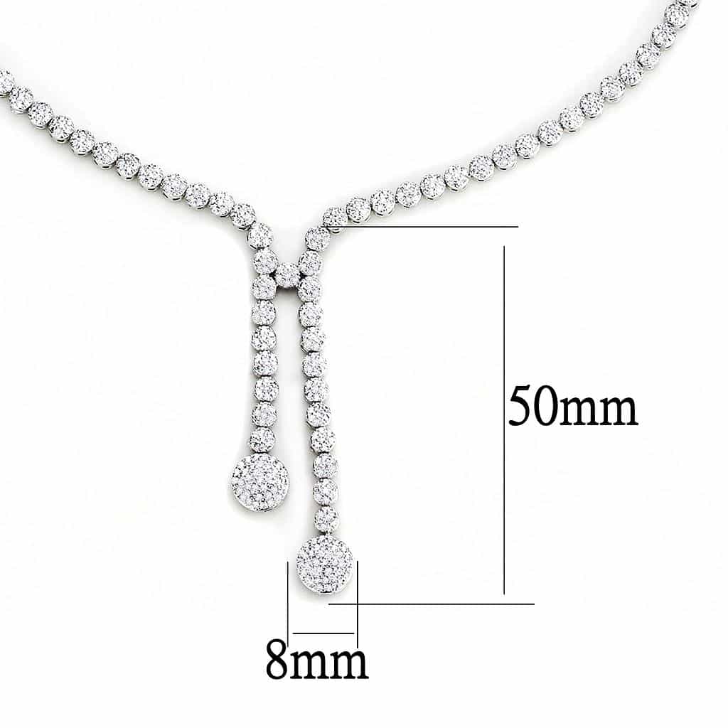 Brass CZ Round Y-Lariat Drop Set | The Stainless Jewelry view 9