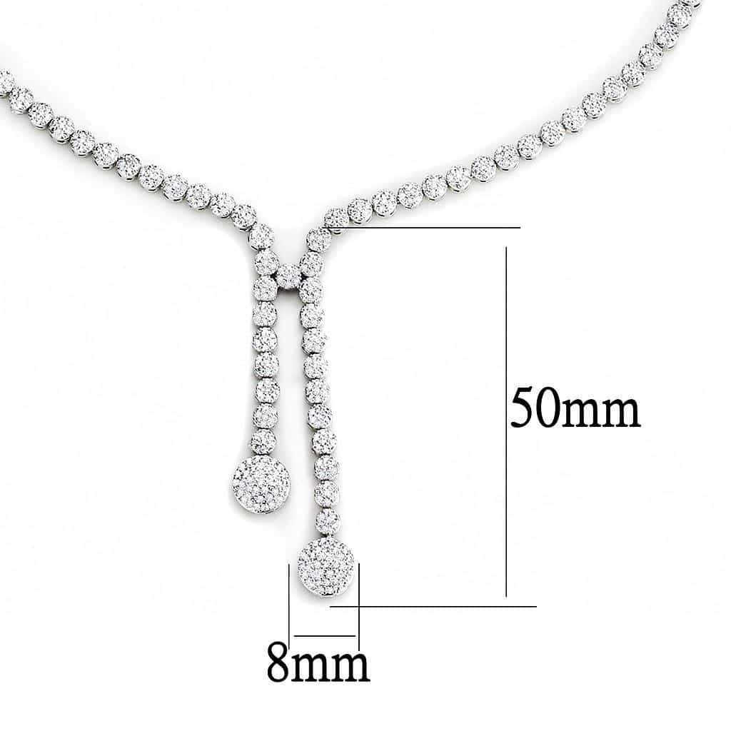 Brass CZ Round Y-Lariat Drop Set | The Stainless Jewelry view 3