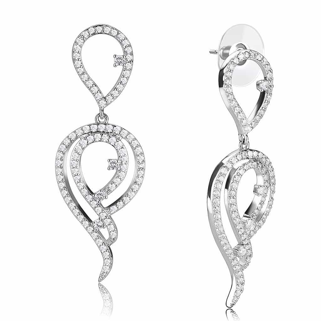 Brass CZ Scroll Vine Drop Set | The Stainless Jewelry view 4