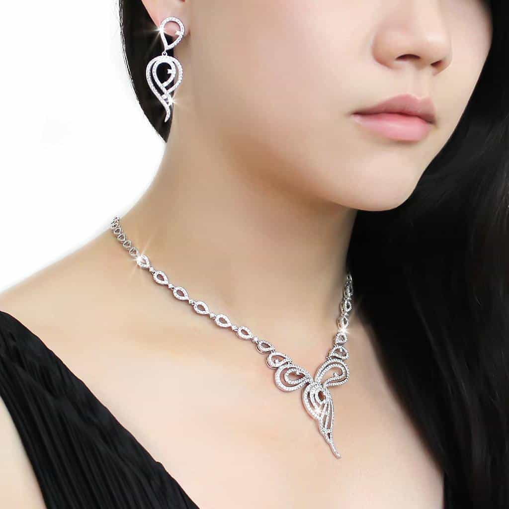 Brass CZ Scroll Vine Drop Set | The Stainless Jewelry view 6