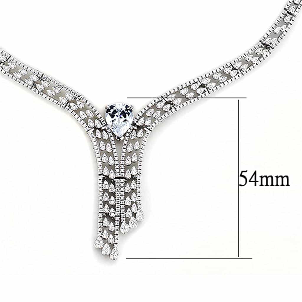Brass CZ Tassel Bar Drop Y-Necklace Set Necklace view 9