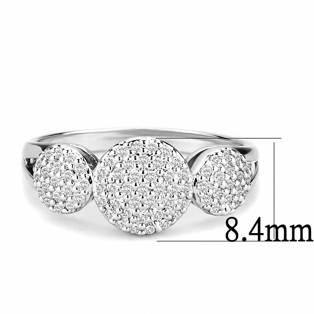 Brass CZ Pavé Triple Disc Cluster Ring | The Stainless Jewelry view 7