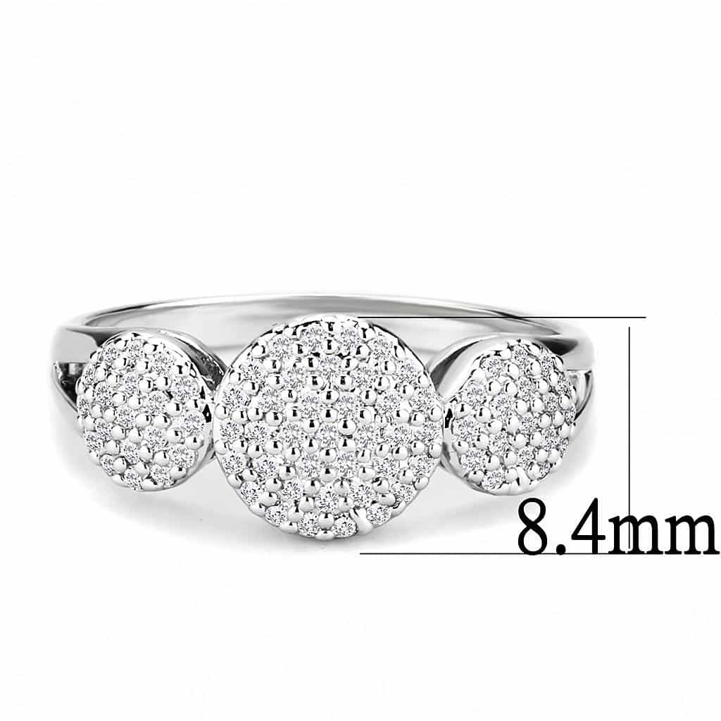 Brass CZ Pavé Triple Disc Cluster Ring | The Stainless Jewelry view 2