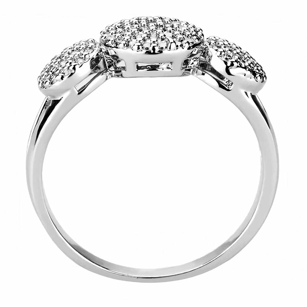 Brass CZ Pavé Triple Disc Cluster Ring | The Stainless Jewelry view 8