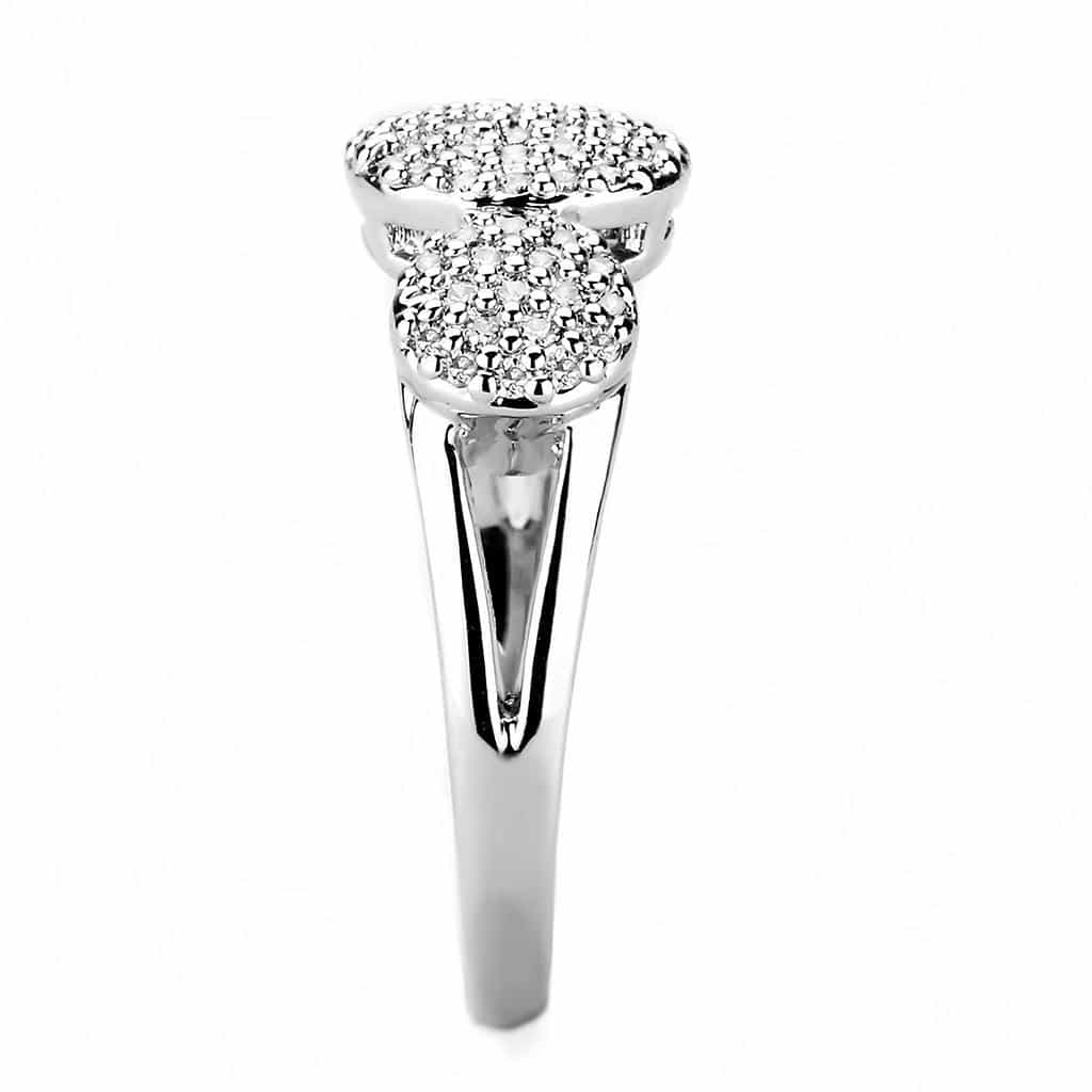 Brass CZ Pavé Triple Disc Cluster Ring | The Stainless Jewelry view 4