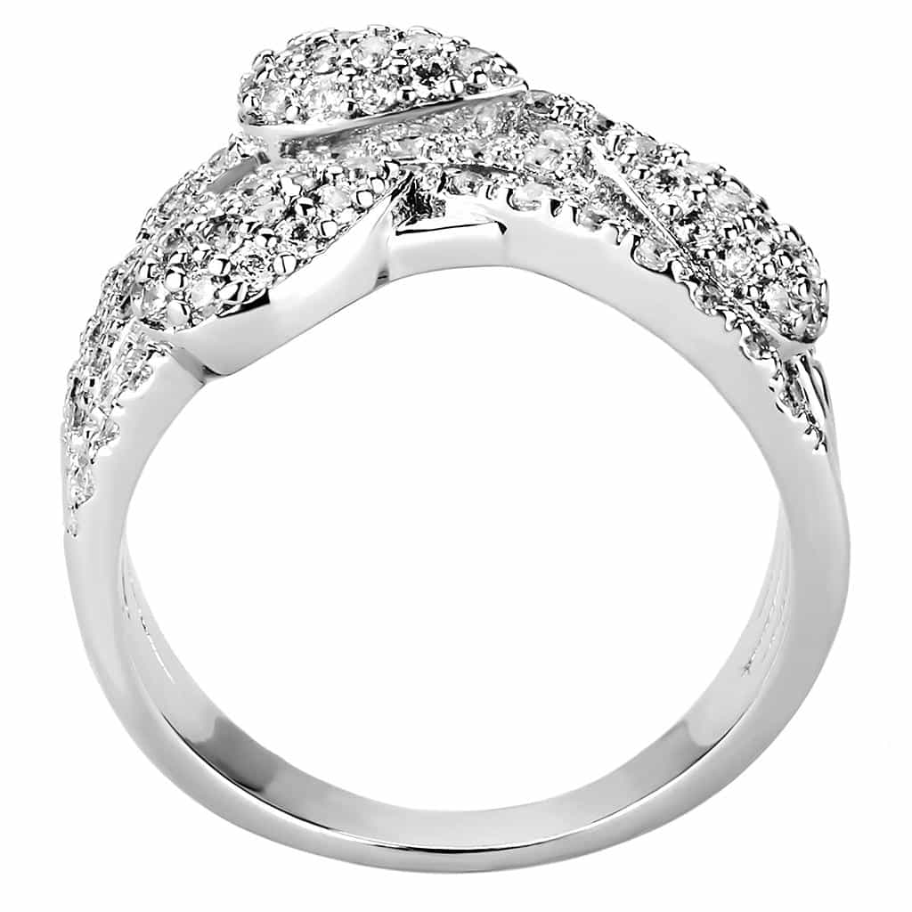 Brass CZ Marquise Pavé Twisted Crossover Wide Ring view 8