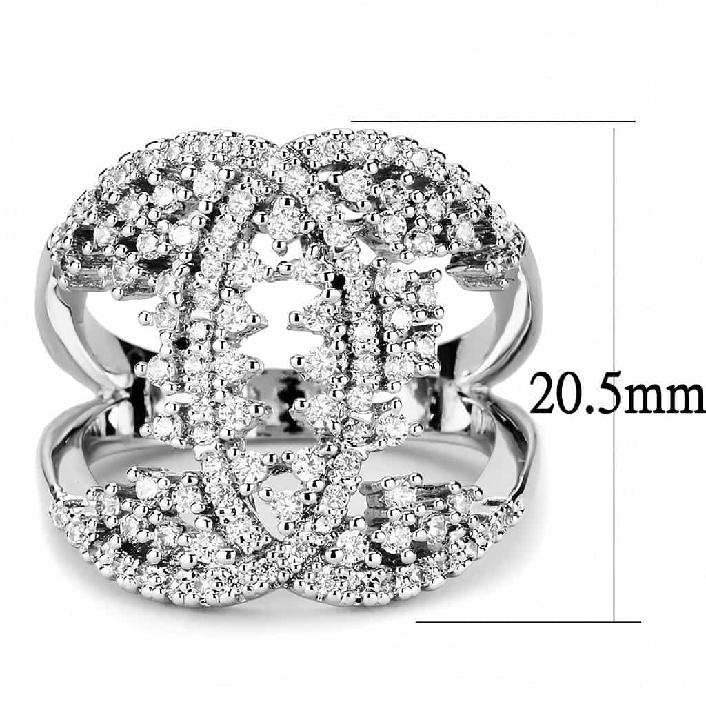 Brass CZ Pavé Open Star Wide Cocktail Ring view 2