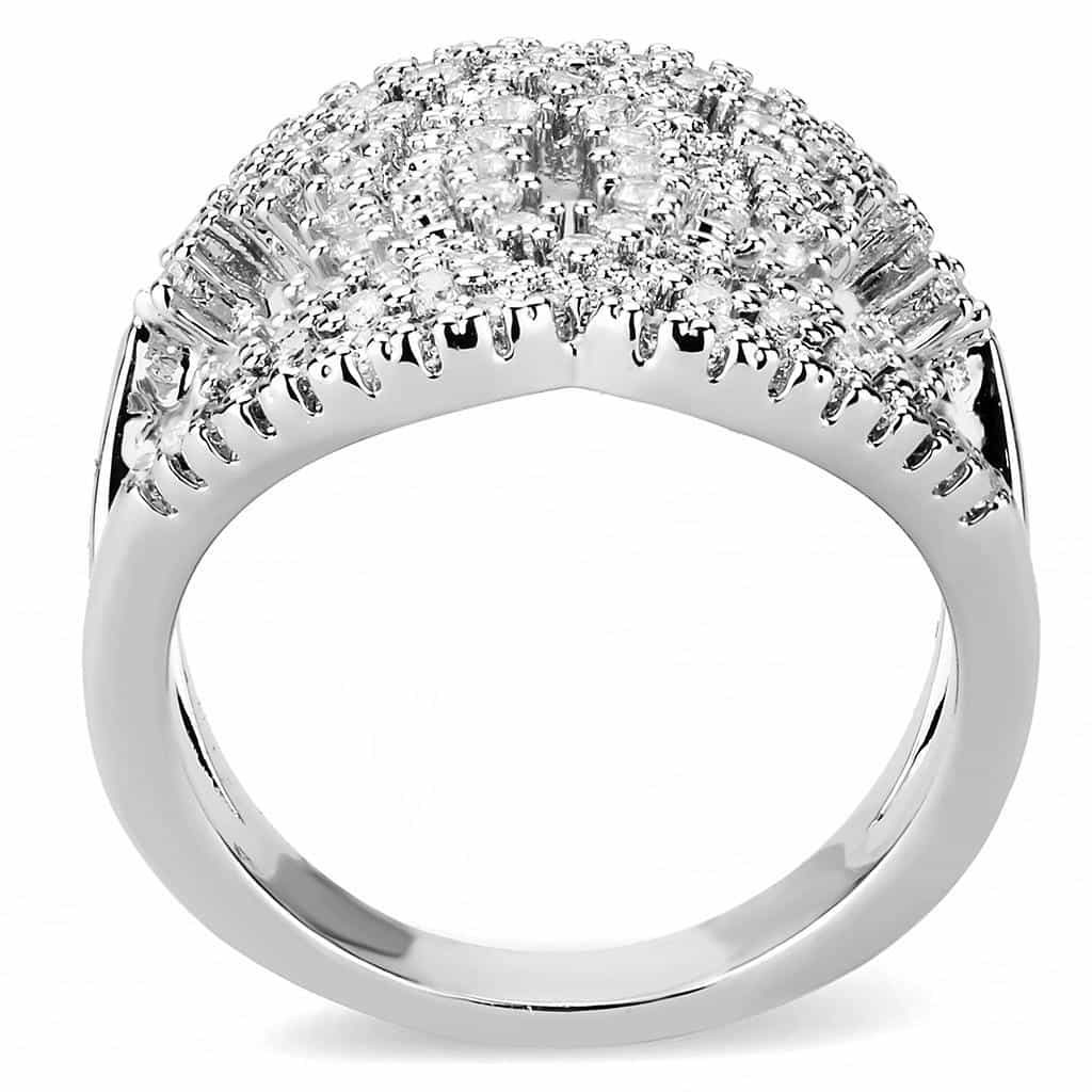 Brass CZ Pavé Open Star Wide Cocktail Ring view 3