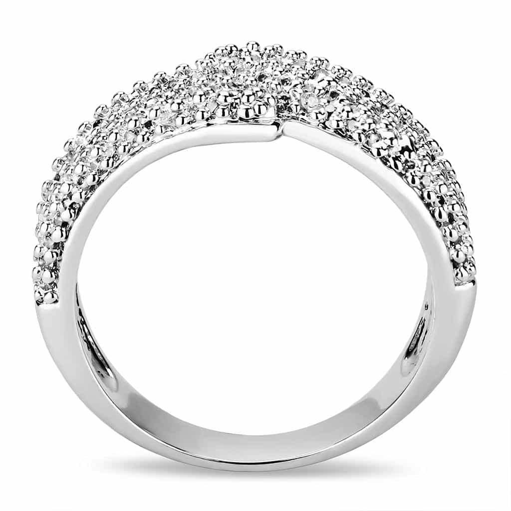Brass CZ Multi-Row Pavé Wide Band Ring | The Stainless Jewelry view 8