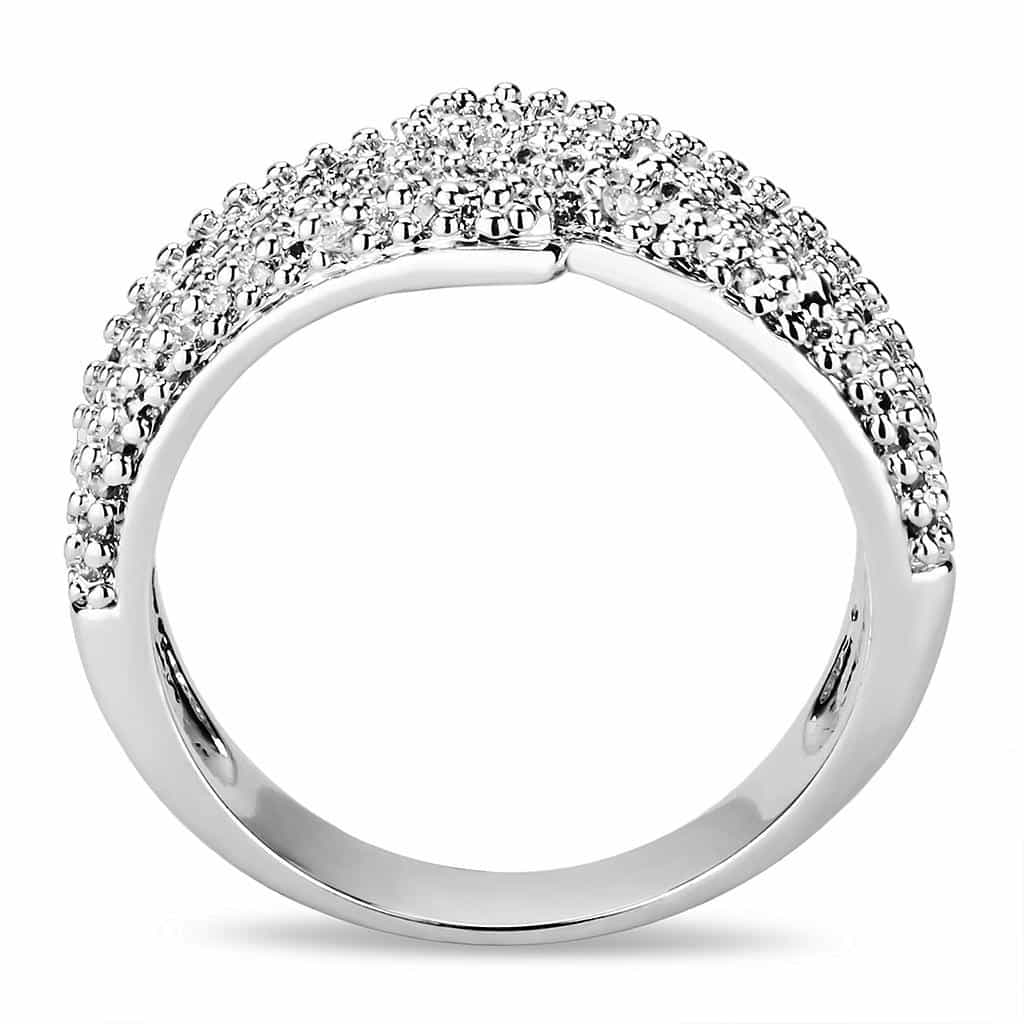Brass CZ Multi-Row Pavé Wide Band Ring | The Stainless Jewelry view 3