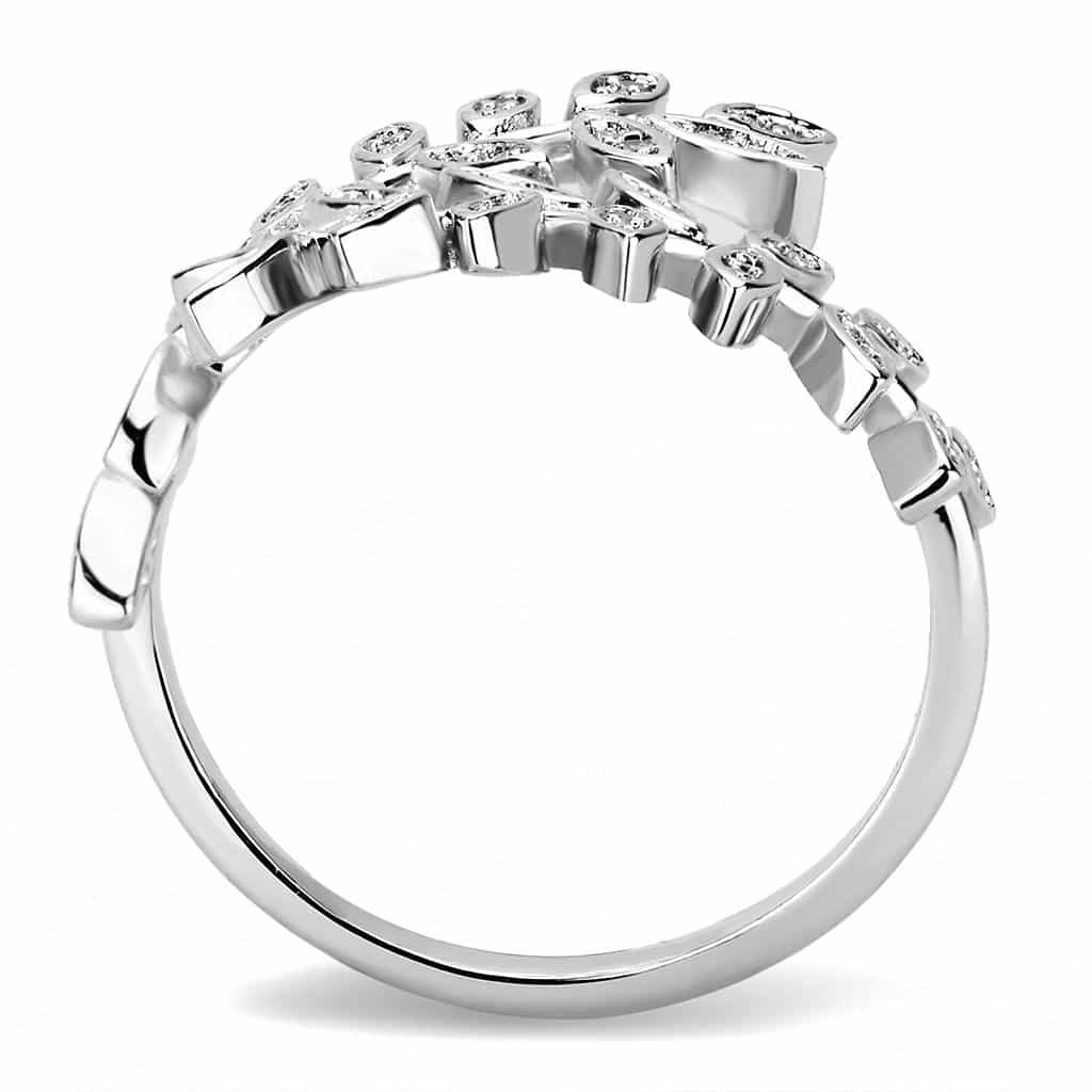 Brass CZ Marquise Leaf Vine Wrap Ring | The Stainless Jewelry view 8