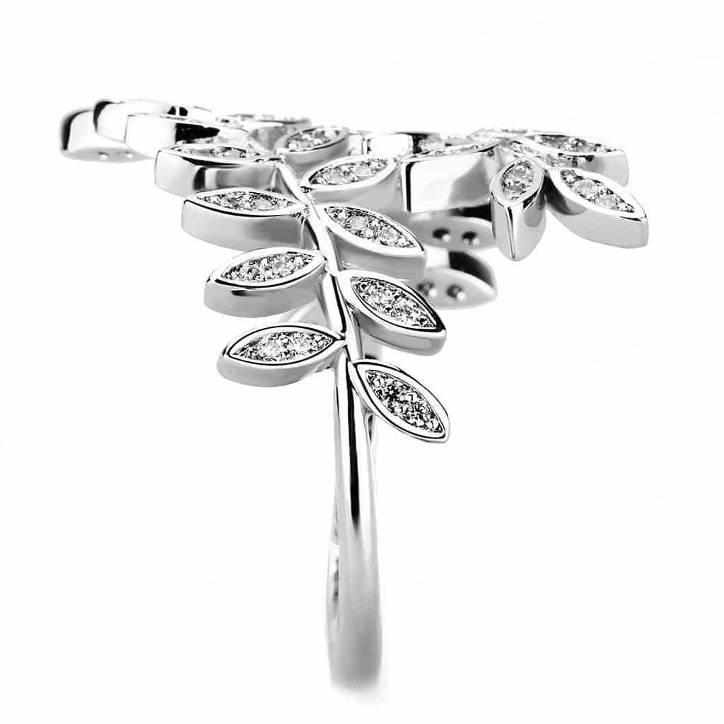 Brass CZ Marquise Leaf Vine Wrap Ring | The Stainless Jewelry view 9