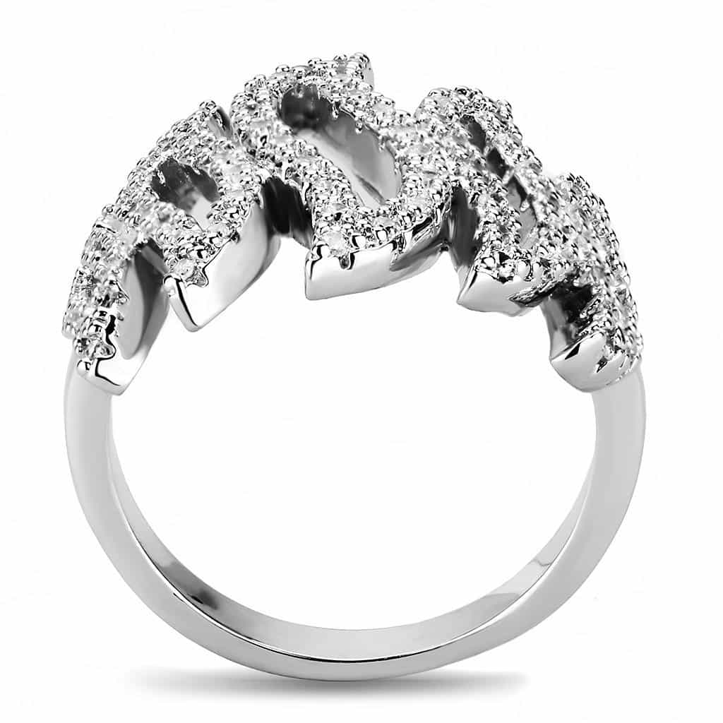Brass CZ Pavé Triple Wave Wide Ring | The Stainless Jewelry view 3