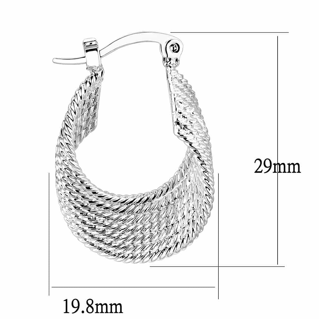 Brass Textured Woven Mesh Hoop Earrings | The Stainless Jewelry view 2