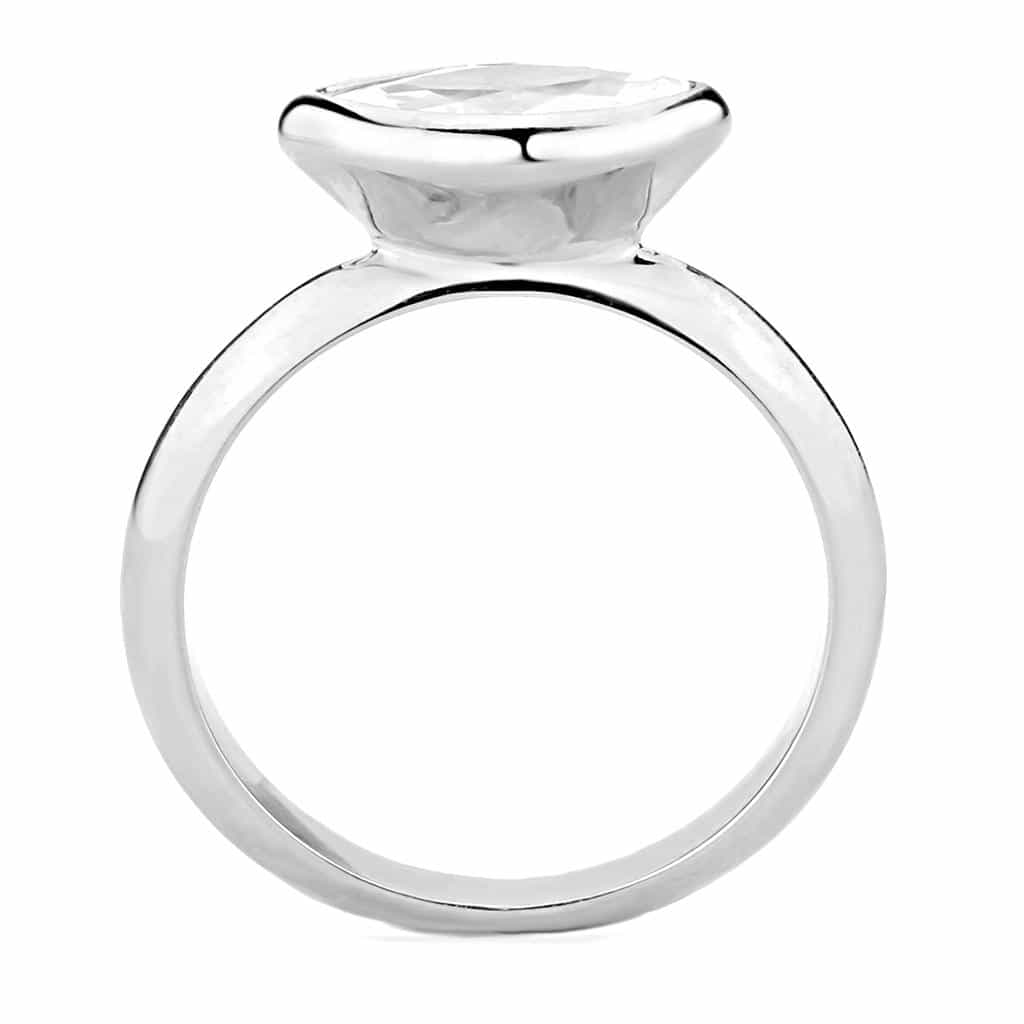 Brass CZ Marquise Bezel Solitaire Ring | The Stainless Jewelry view 8