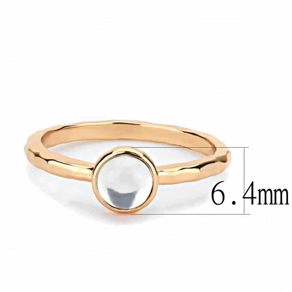 Brass Rose Gold Moonstone Bezel Ring | The Stainless Jewelry view 7