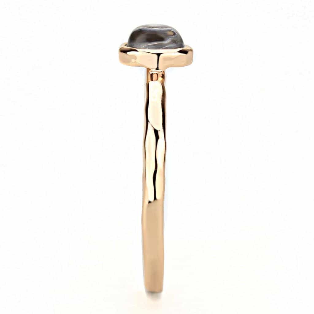 Brass Rose Gold Moonstone Bezel Ring | The Stainless Jewelry view 4