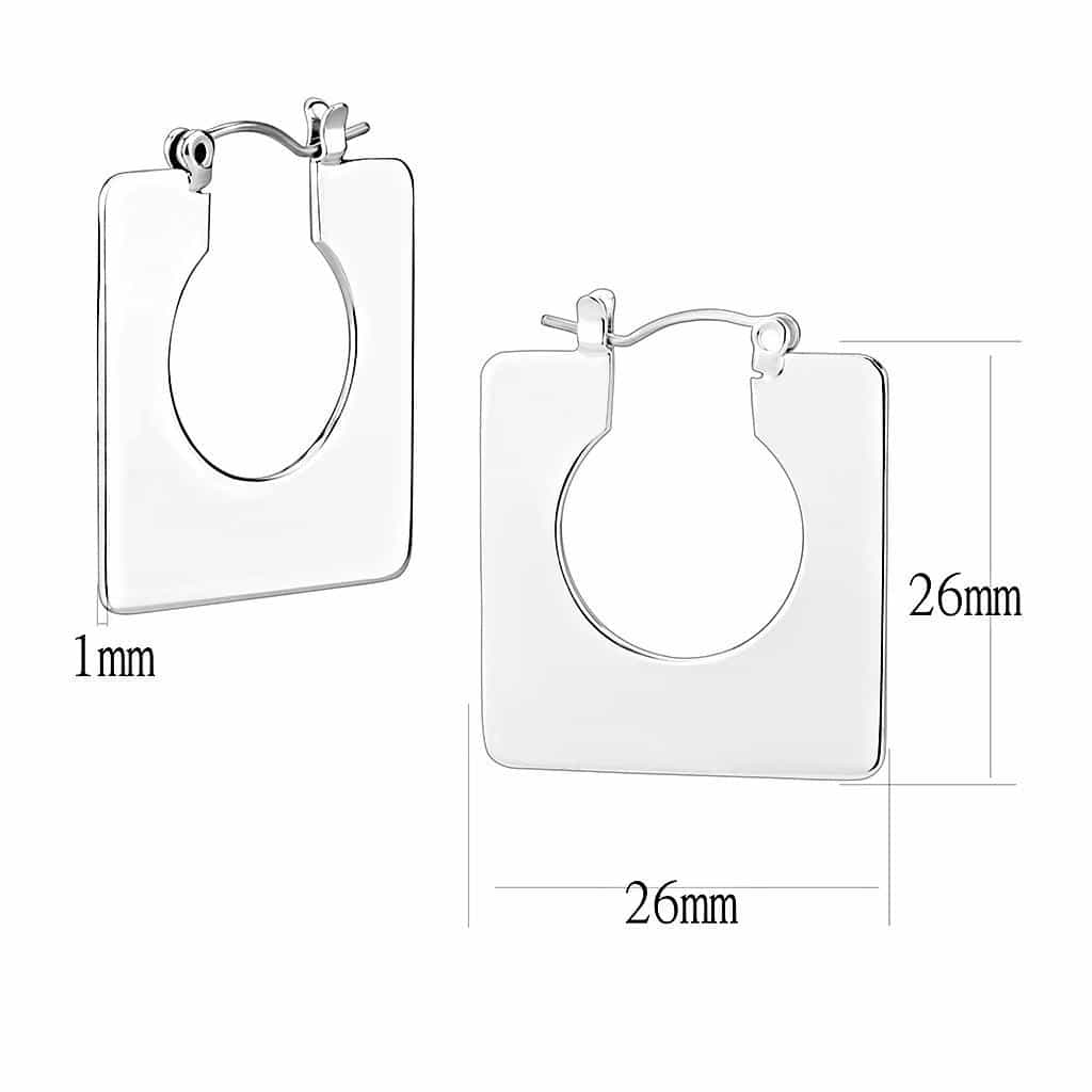 Brass Polished Square Flat Hoop Ring | The Stainless Jewelry view 2