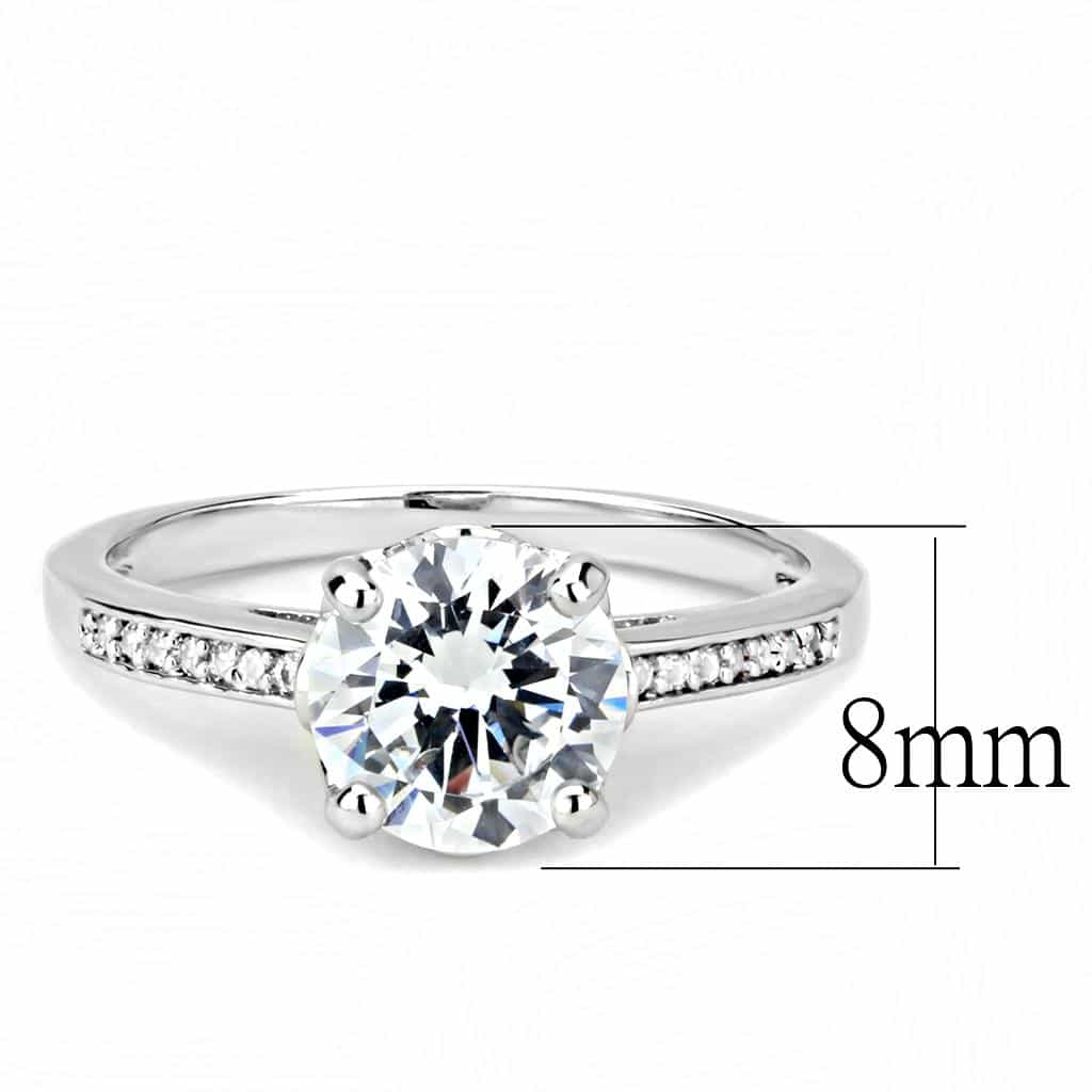 Brass CZ Round Twisted Halo Bridal Ring | The Stainless Jewelry view 7