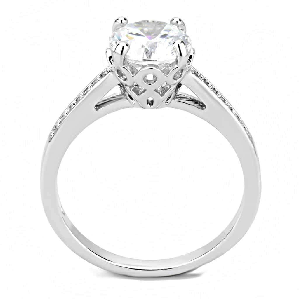 Brass CZ Round Twisted Halo Bridal Ring | The Stainless Jewelry view 8