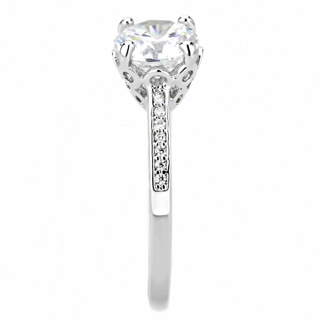 Brass CZ Round Twisted Halo Bridal Ring | The Stainless Jewelry view 9