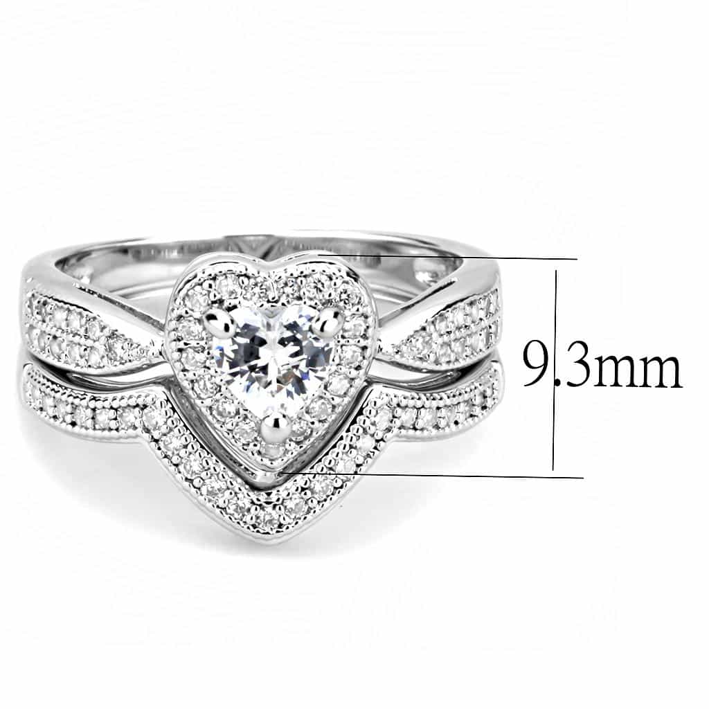 Brass CZ Round Halo Chevron Pavé Bridal Ring view 7