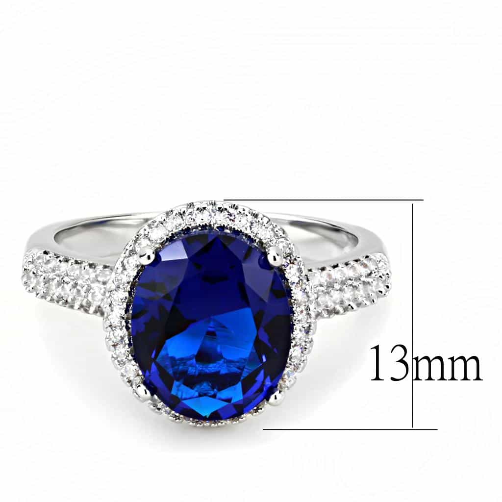 Brass Sapphire Round Double Halo Pavé Ring view 7
