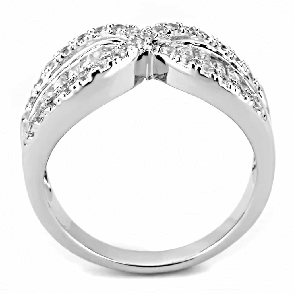 Brass CZ Baguette Infinity Crossover Ring | The Stainless Jewelry view 3