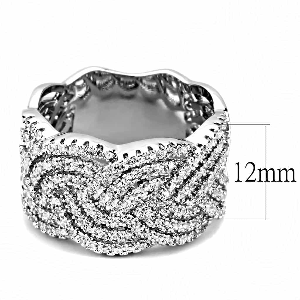 Brass CZ Pavé Braided Knot Wide Dome Ring | The Stainless Jewelry view 7