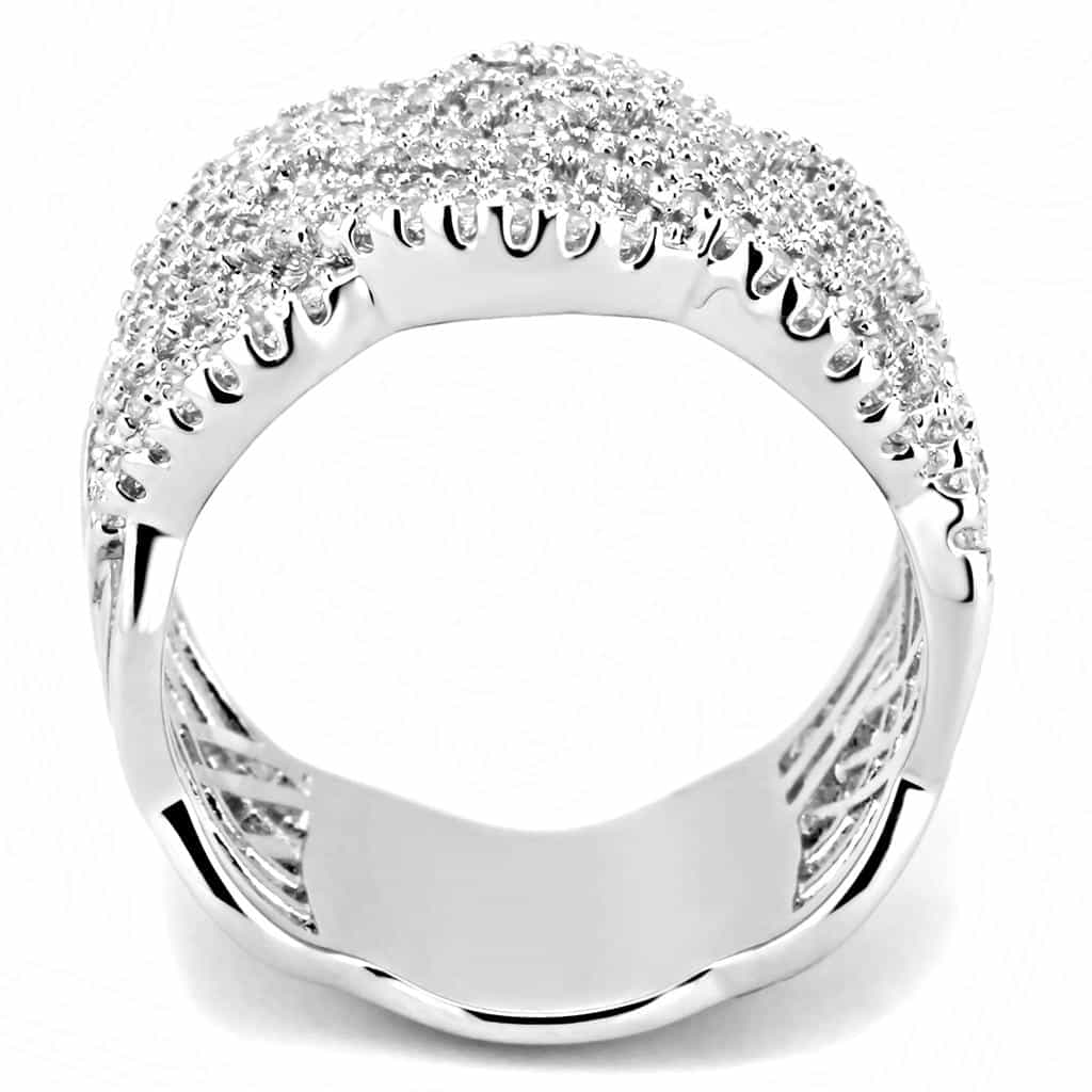 Brass CZ Pavé Braided Knot Wide Dome Ring | The Stainless Jewelry view 8