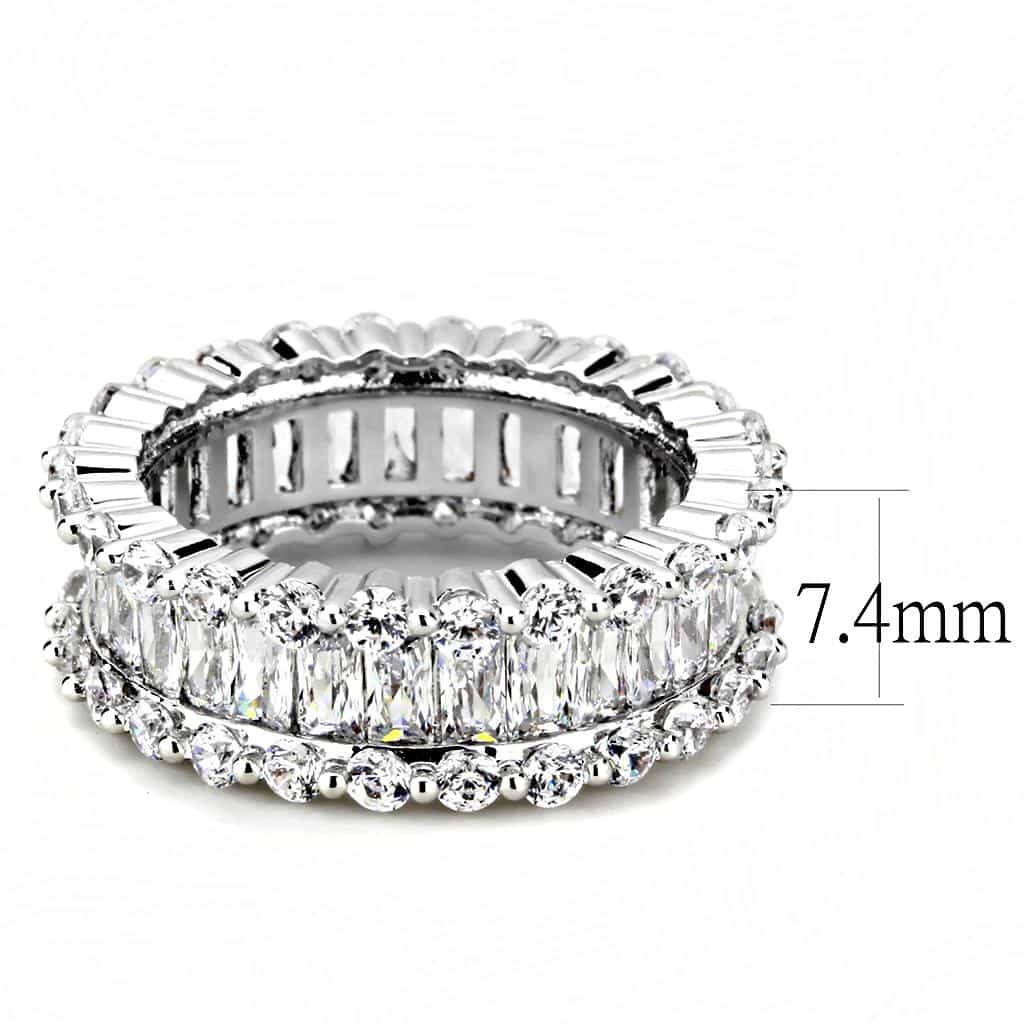 Brass CZ Baguette Round Full Eternity Ring view 7